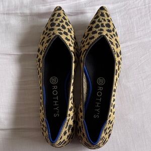 Rothy's Black and Tan Leopard Pointed Toe Flats - NEW
